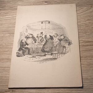 Mr Weller and His Friends Drinking to Mr Pell - 19th century etching